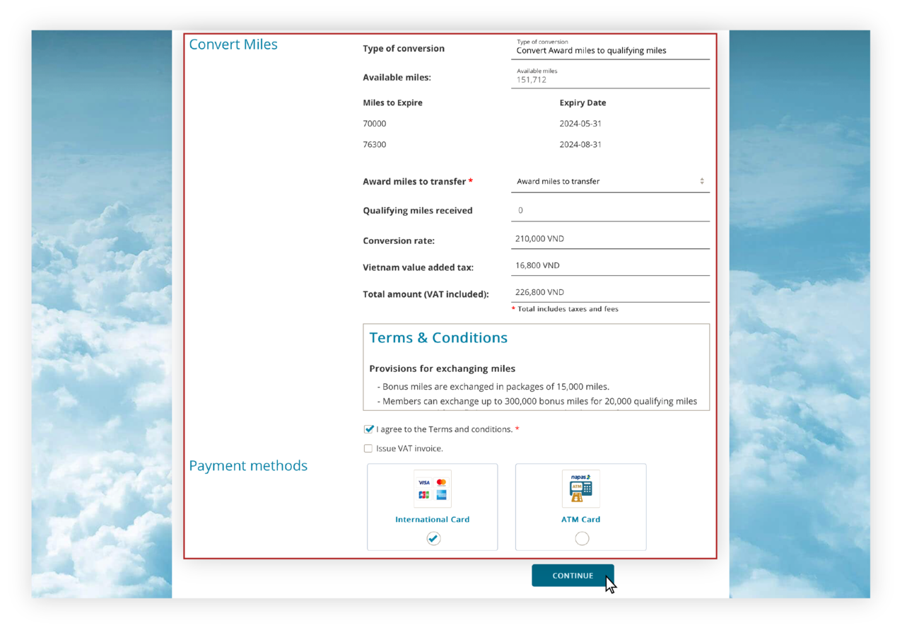 Login to the member account on the website.